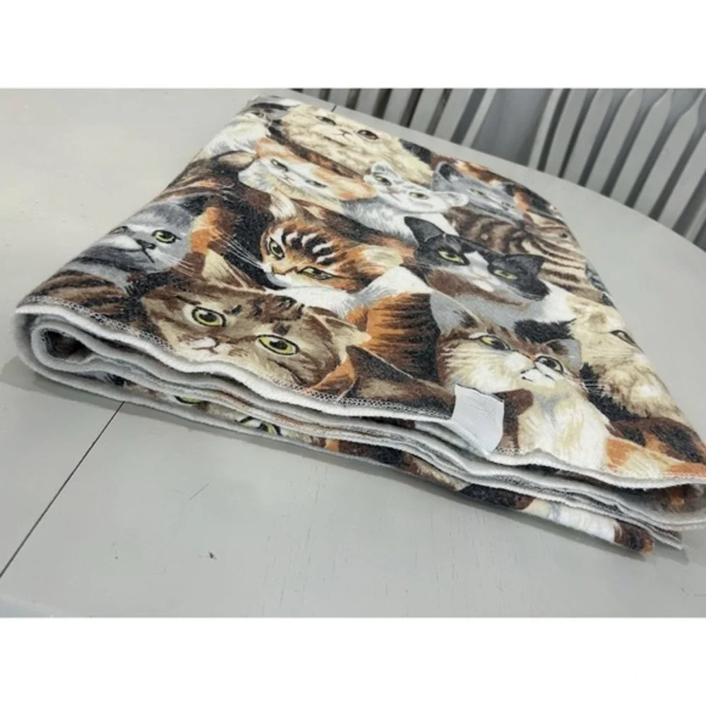 Vintage Woven 86x70 Crazy Cat Lady Tapestry Blanket Comforter‎ Cottage Catcore